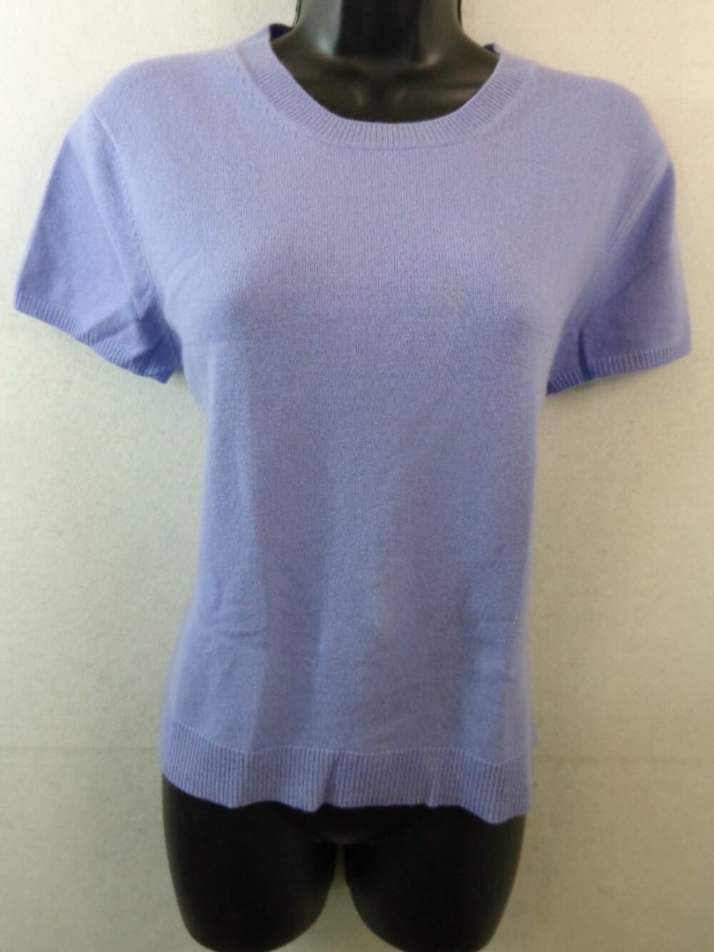 Talbots Sweater Women's L Purple 100% Cashmere Short Sleeve Pullover